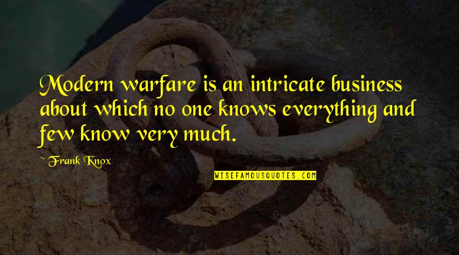 Interesting Bible Quotes By Frank Knox: Modern warfare is an intricate business about which