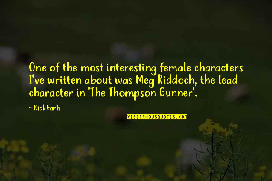 Interesting Characters Quotes By Nick Earls: One of the most interesting female characters I've