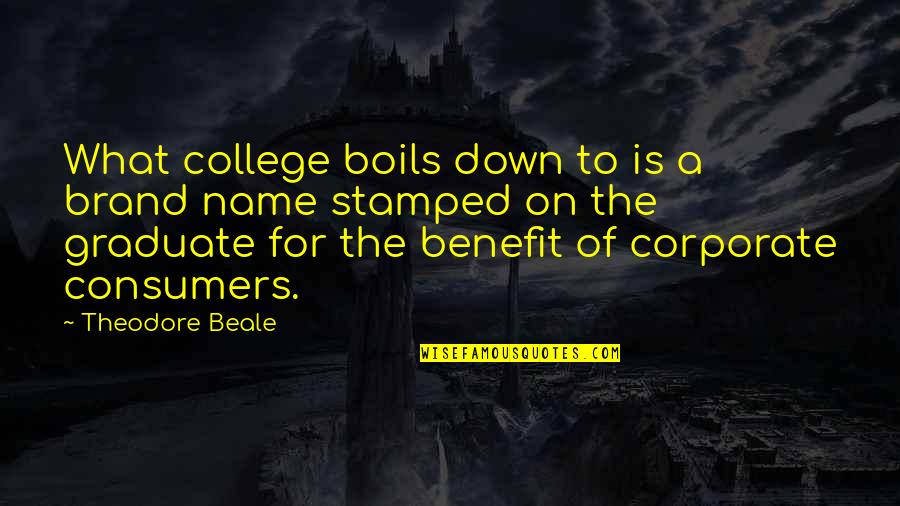 Interestings Quotes By Theodore Beale: What college boils down to is a brand