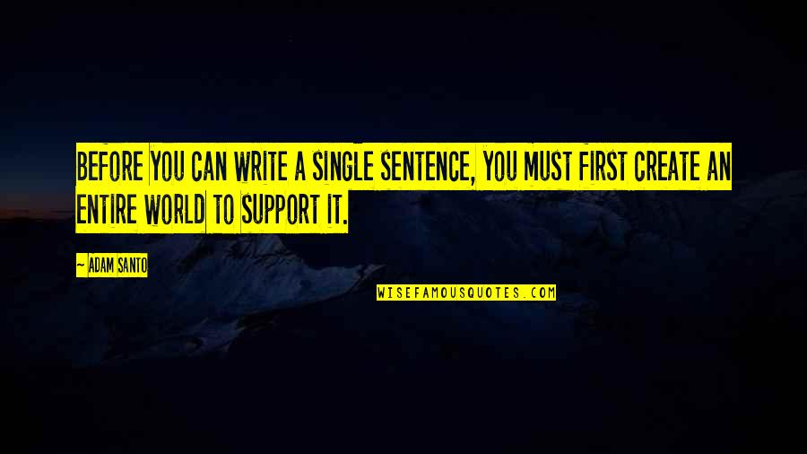 Interfere In Life Quotes By Adam Santo: Before you can write a single sentence, you