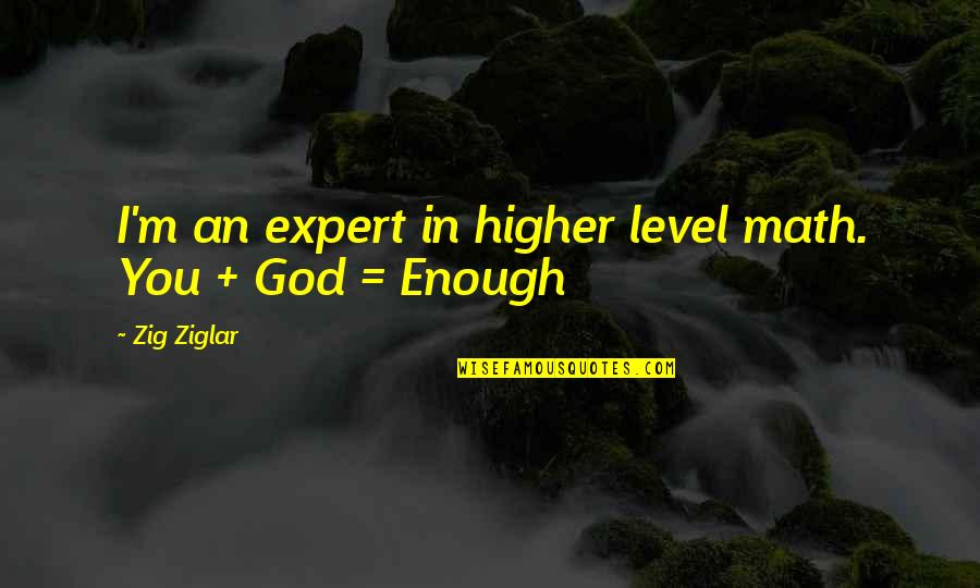 Intergroup Conflict Quotes By Zig Ziglar: I'm an expert in higher level math. You
