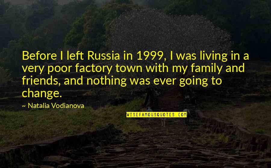 Interjects A Remark Quotes By Natalia Vodianova: Before I left Russia in 1999, I was