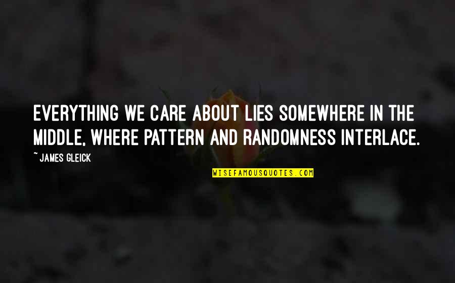 Interlace Quotes By James Gleick: Everything we care about lies somewhere in the