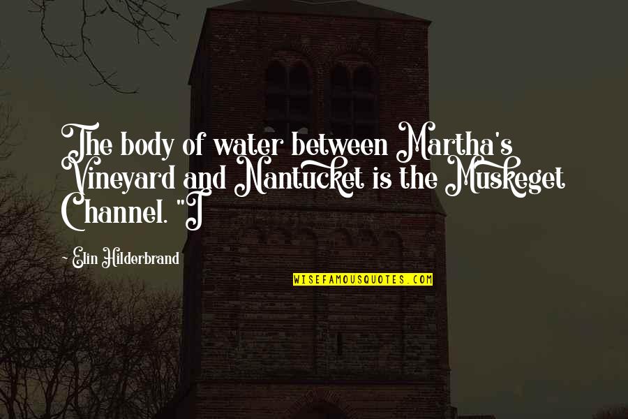 Interlacing Photoshop Quotes By Elin Hilderbrand: The body of water between Martha's Vineyard and