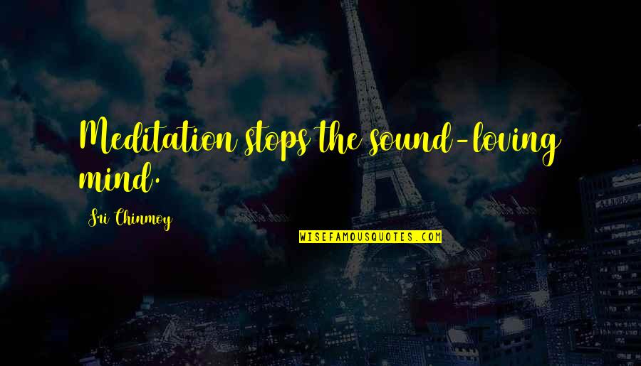 Interloper Quotes By Sri Chinmoy: Meditation stops the sound-loving mind. Interloper Quotes By Sri Chinmoy: Meditation stops the sound-loving mind.