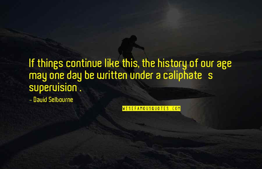 Internal Audit Inspirational Quotes By David Selbourne: If things continue like this, the history of