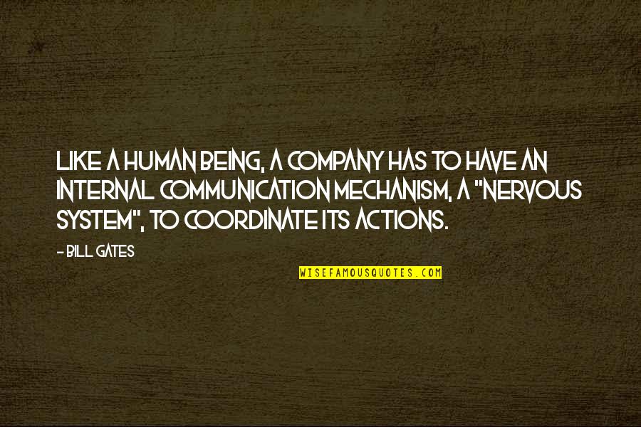 Internal Communication Quotes By Bill Gates: Like a human being, a company has to