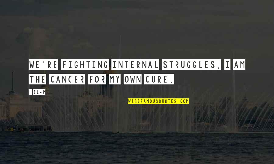 Internal Struggle Quotes By El-P: We're fighting internal struggles, I am the cancer