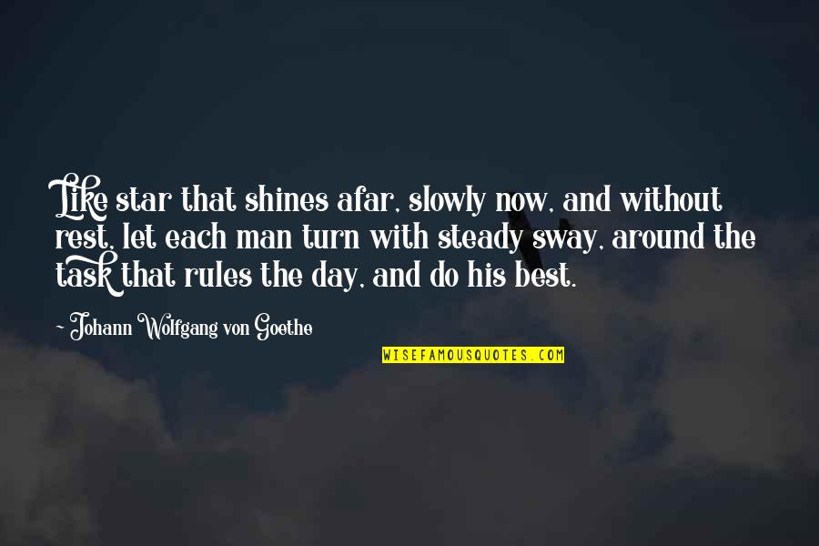 Internalized Homophobia Quotes By Johann Wolfgang Von Goethe: Like star that shines afar, slowly now, and