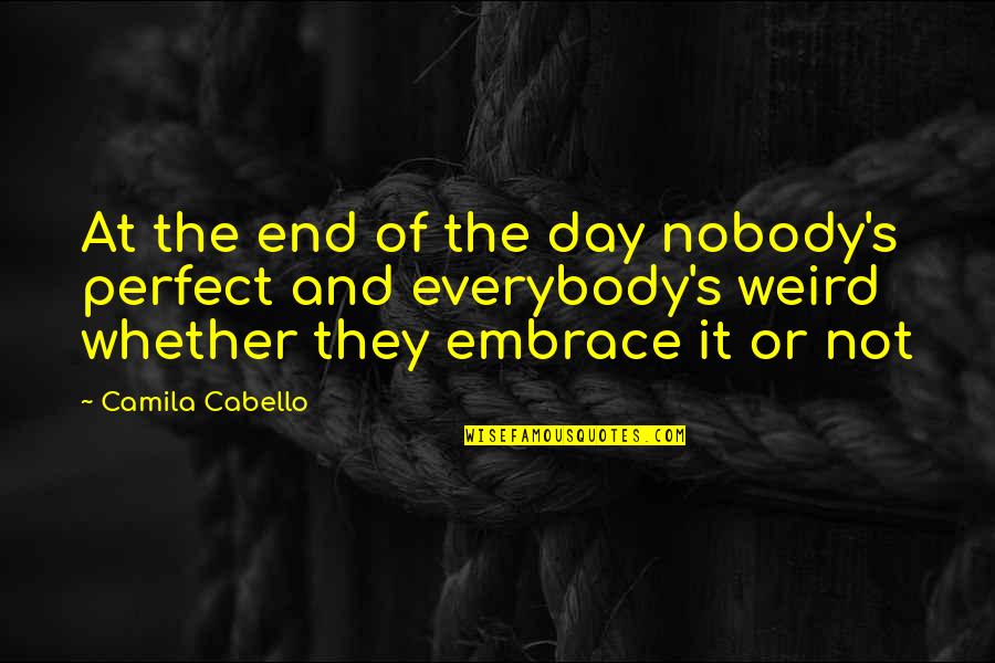 International Business Culture Quotes By Camila Cabello: At the end of the day nobody's perfect