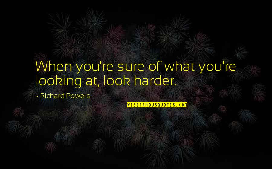 Internationalism Examples Quotes By Richard Powers: When you're sure of what you're looking at, Internationalism Examples Quotes By Richard Powers: When you're sure of what you're looking at,
