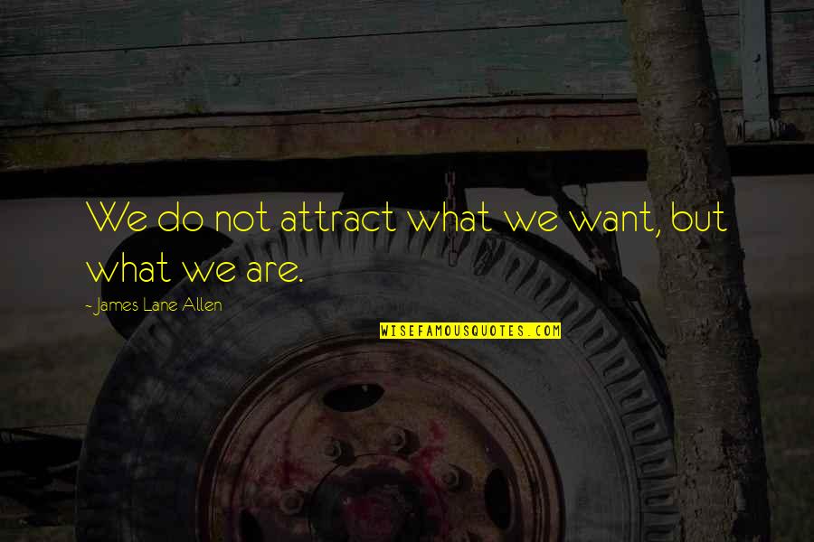 Internet Tough Guys Quotes By James Lane Allen: We do not attract what we want, but