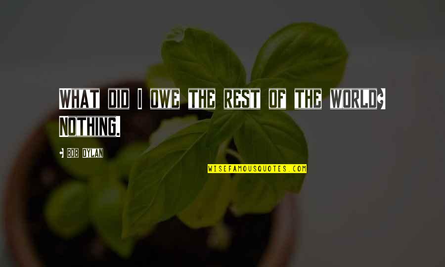 Internicola Coaching Quotes By Bob Dylan: What did I owe the rest of the