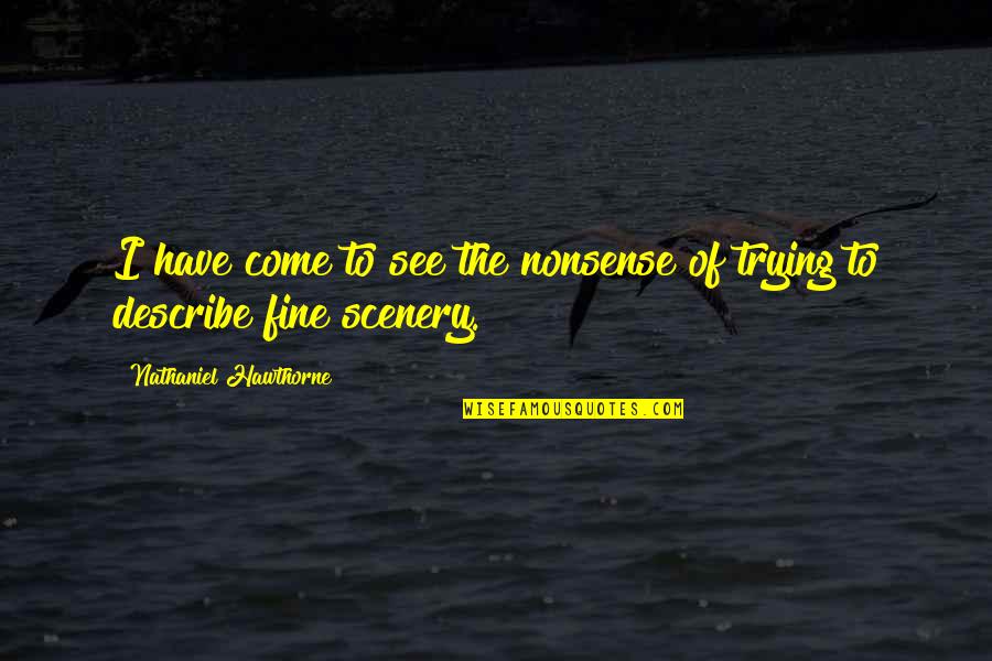 Internists Quotes By Nathaniel Hawthorne: I have come to see the nonsense of