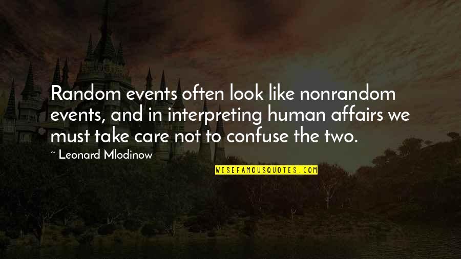 Interpreting Quotes By Leonard Mlodinow: Random events often look like nonrandom events, and