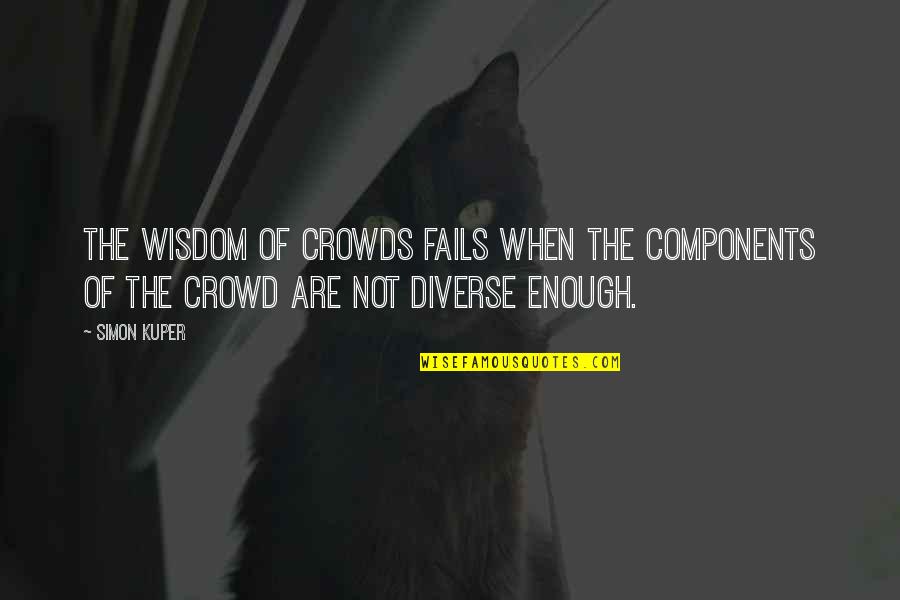 Interrogants Quotes By Simon Kuper: The wisdom of crowds fails when the components