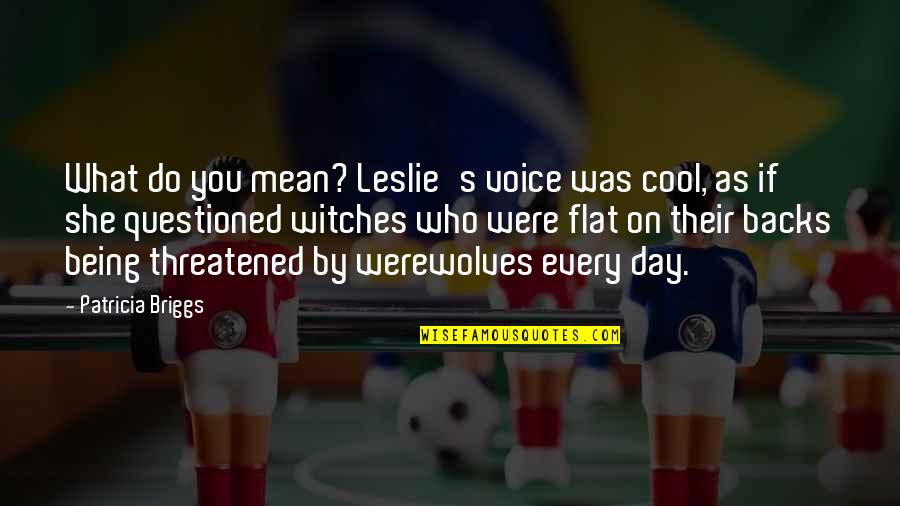 Interrogation Quotes By Patricia Briggs: What do you mean? Leslie's voice was cool,