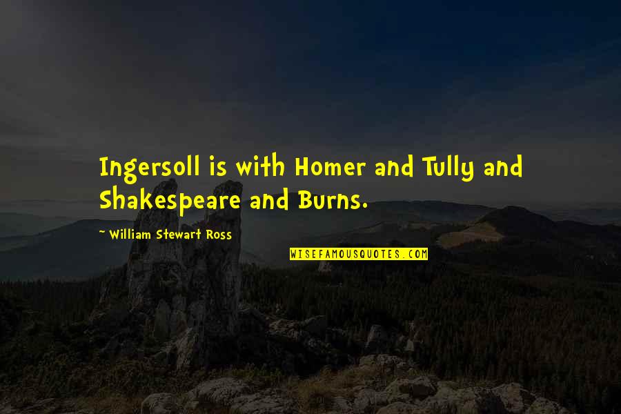 Interrogativo Presente Quotes By William Stewart Ross: Ingersoll is with Homer and Tully and Shakespeare Interrogativo Presente Quotes By William Stewart Ross: Ingersoll is with Homer and Tully and Shakespeare