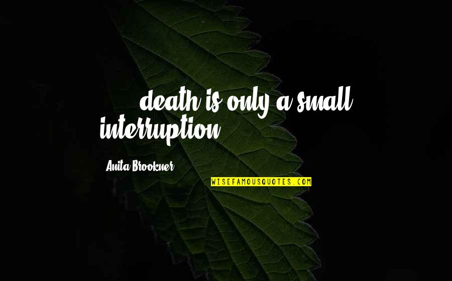 Interruption Quotes By Anita Brookner: [...] death is only a small interruption.