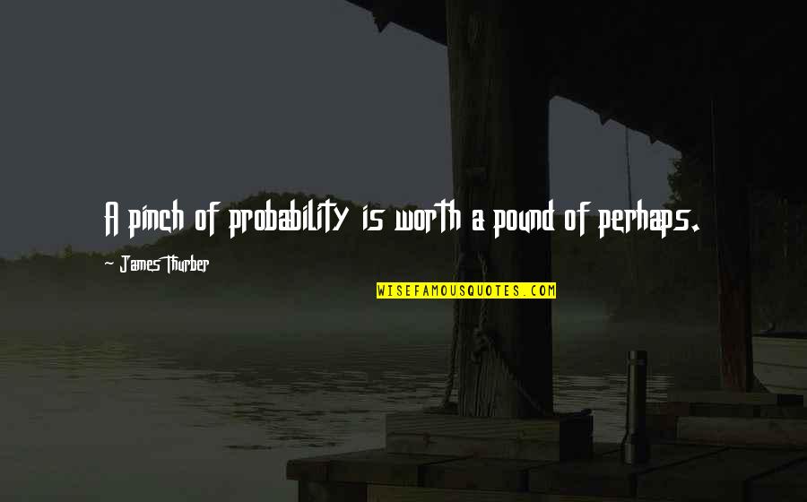 Intershop Communications Quotes By James Thurber: A pinch of probability is worth a pound