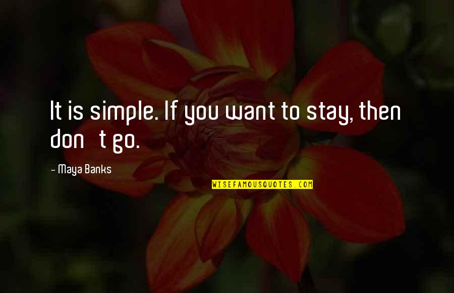 Interspecies Communication Quotes By Maya Banks: It is simple. If you want to stay,