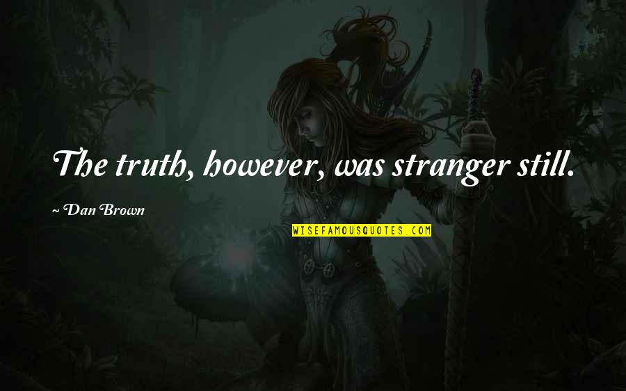 Interupting Quotes By Dan Brown: The truth, however, was stranger still.