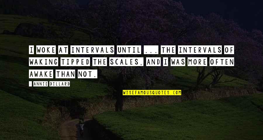 Intervals Quotes By Annie Dillard: I woke at intervals until ... the intervals