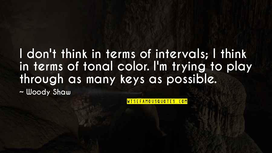 Intervals Quotes By Woody Shaw: I don't think in terms of intervals; I