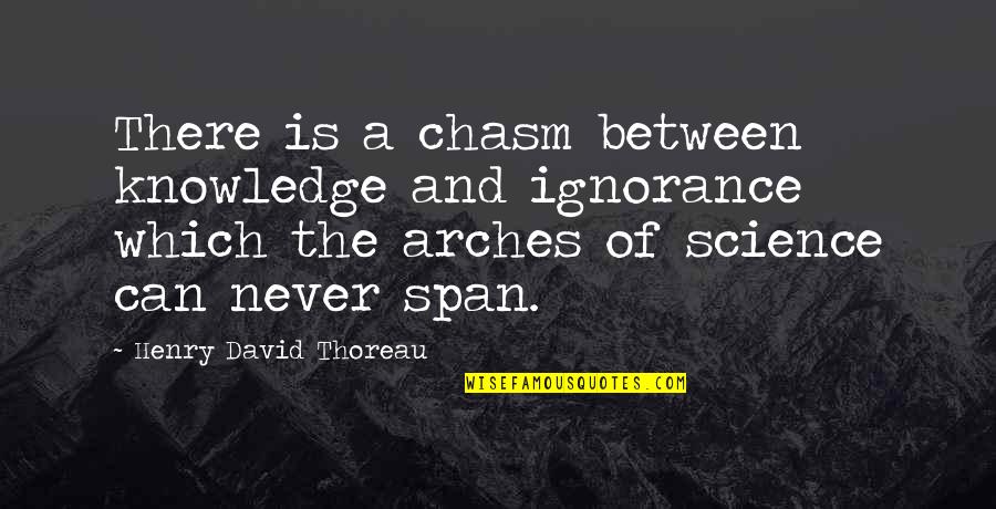 Interview By People Magazine Quotes By Henry David Thoreau: There is a chasm between knowledge and ignorance