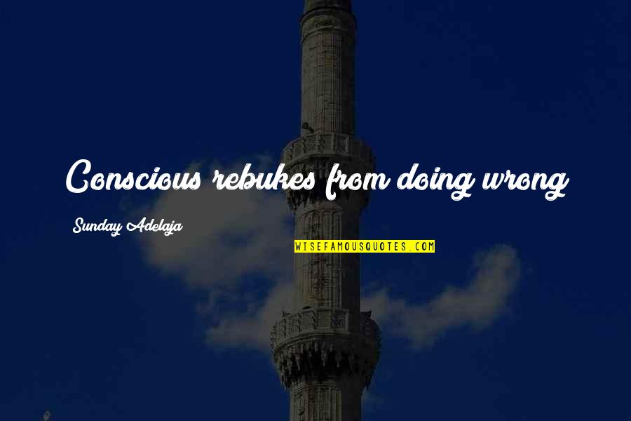 Interware Quotes By Sunday Adelaja: Conscious rebukes from doing wrong Interware Quotes By Sunday Adelaja: Conscious rebukes from doing wrong
