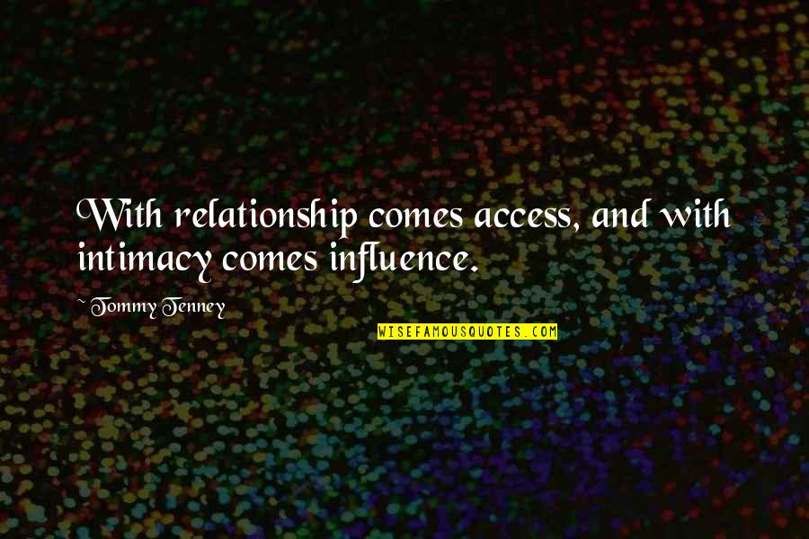 Intimacy's Quotes By Tommy Tenney: With relationship comes access, and with intimacy comes