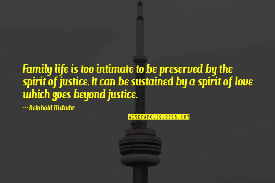 Intimate Love Quotes By Reinhold Niebuhr: Family life is too intimate to be preserved