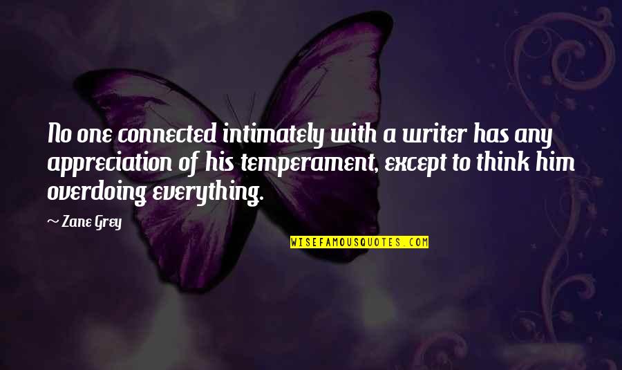 Intimately Quotes By Zane Grey: No one connected intimately with a writer has