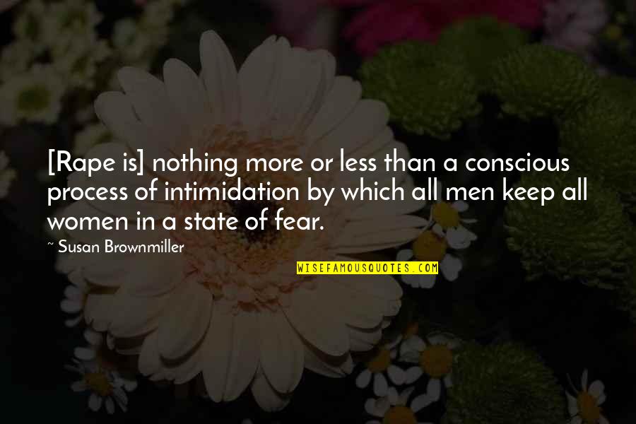 Intimidation Quotes By Susan Brownmiller: [Rape is] nothing more or less than a