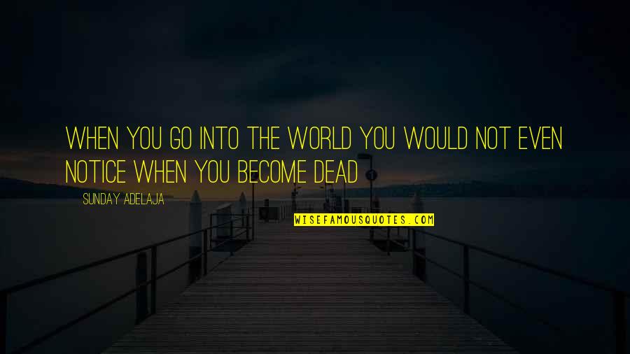 Intimiteit Met Quotes By Sunday Adelaja: When you go into the world you would