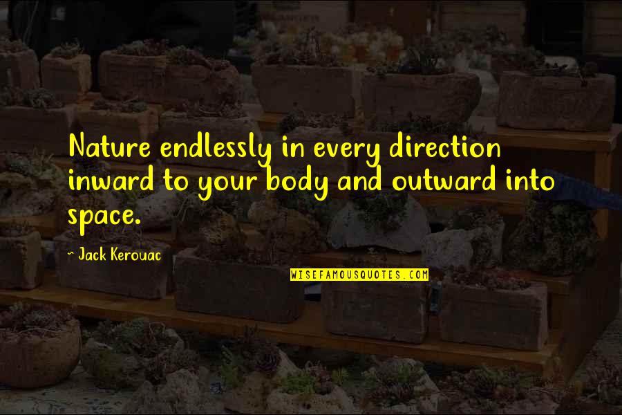 Into Nature Quotes By Jack Kerouac: Nature endlessly in every direction inward to your