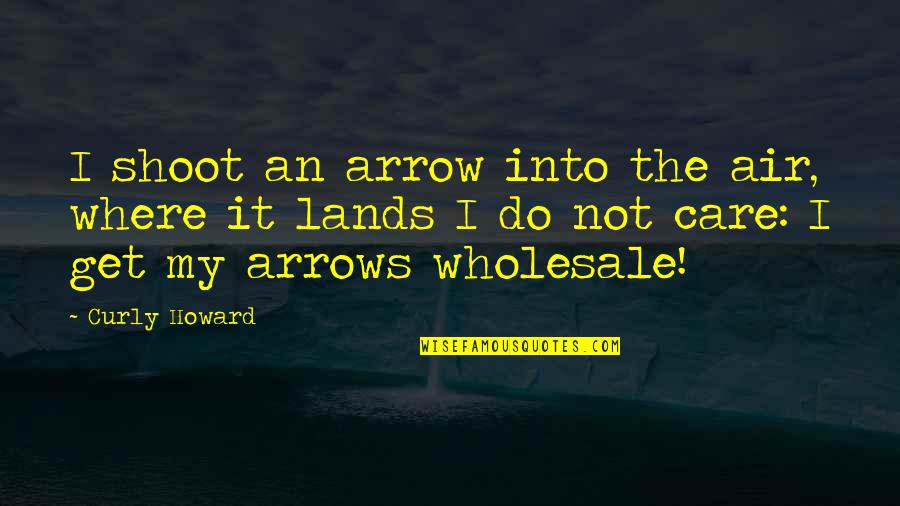 Into Quotes By Curly Howard: I shoot an arrow into the air, where