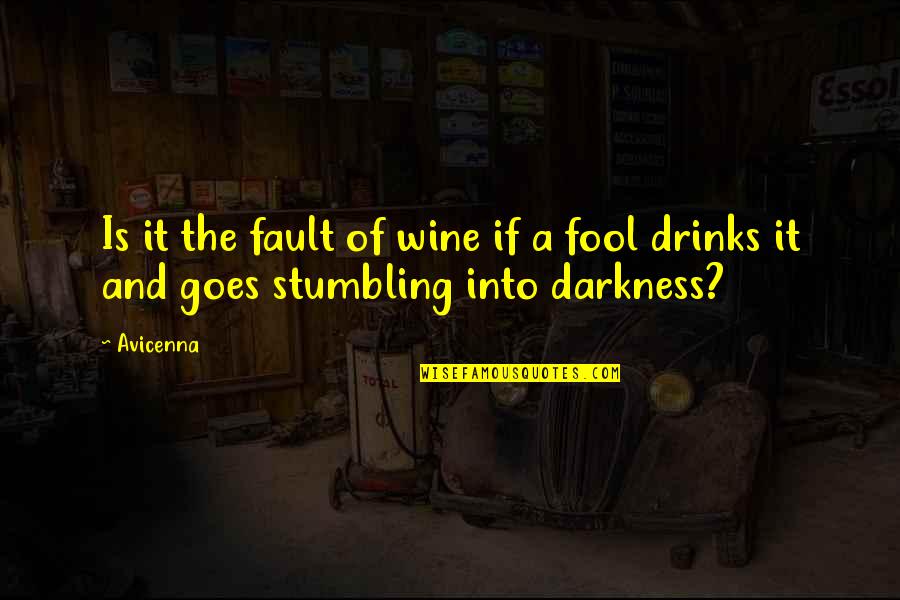 Into The Darkness Quotes By Avicenna: Is it the fault of wine if a