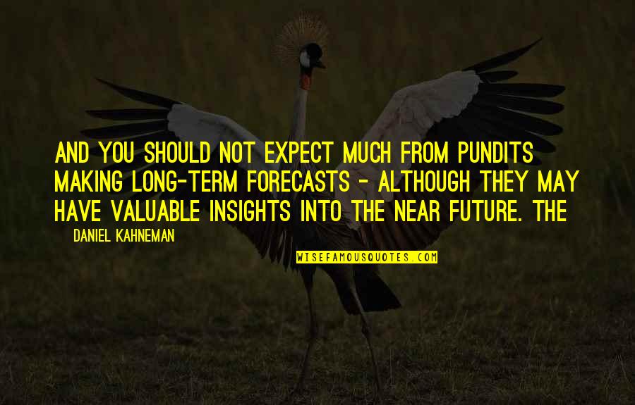 Into The Future Quotes By Daniel Kahneman: And you should not expect much from pundits