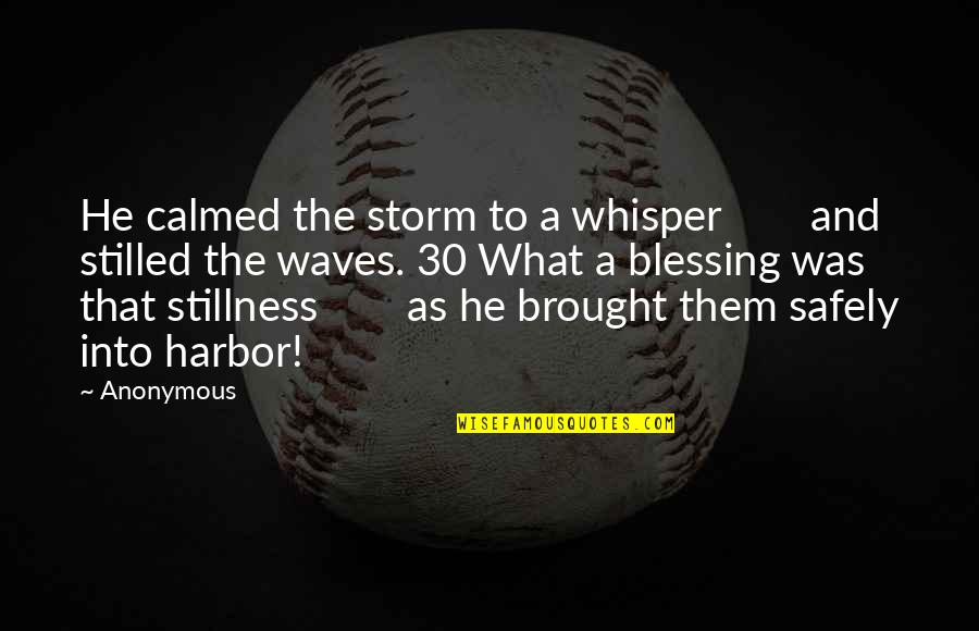 Into The Storm Quotes By Anonymous: He calmed the storm to a whisper and