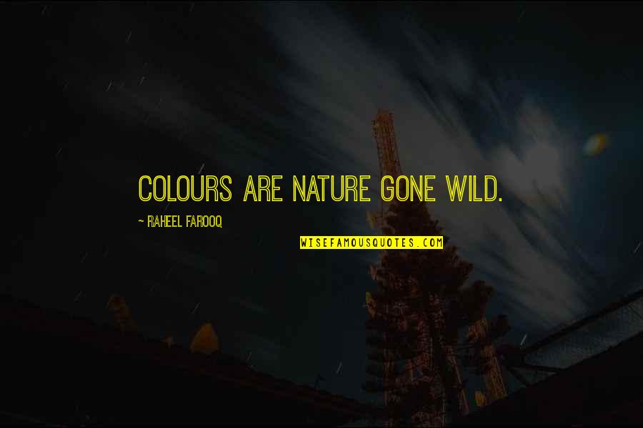 Into The Wild Life Quotes By Raheel Farooq: Colours are nature gone wild.