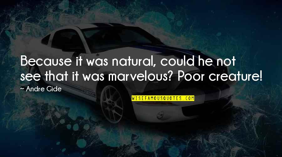 Into The Wild Nonconformity Quotes By Andre Gide: Because it was natural, could he not see