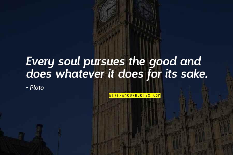 Intoxicated Love Quotes By Plato: Every soul pursues the good and does whatever