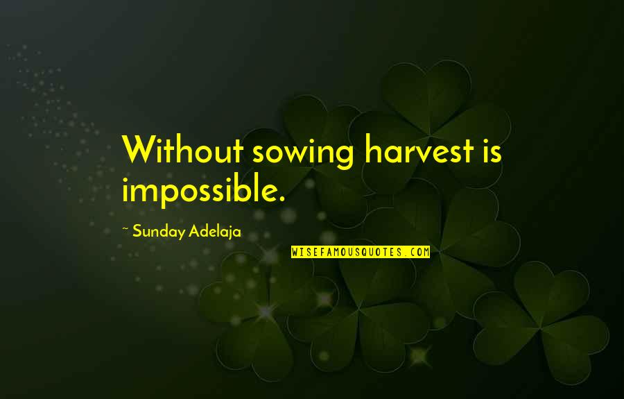 Intreaba Ma Quotes By Sunday Adelaja: Without sowing harvest is impossible. Intreaba Ma Quotes By Sunday Adelaja: Without sowing harvest is impossible.