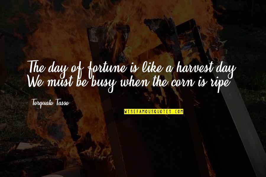 Intrerupere Sarcina Quotes By Torquato Tasso: The day of fortune is like a harvest