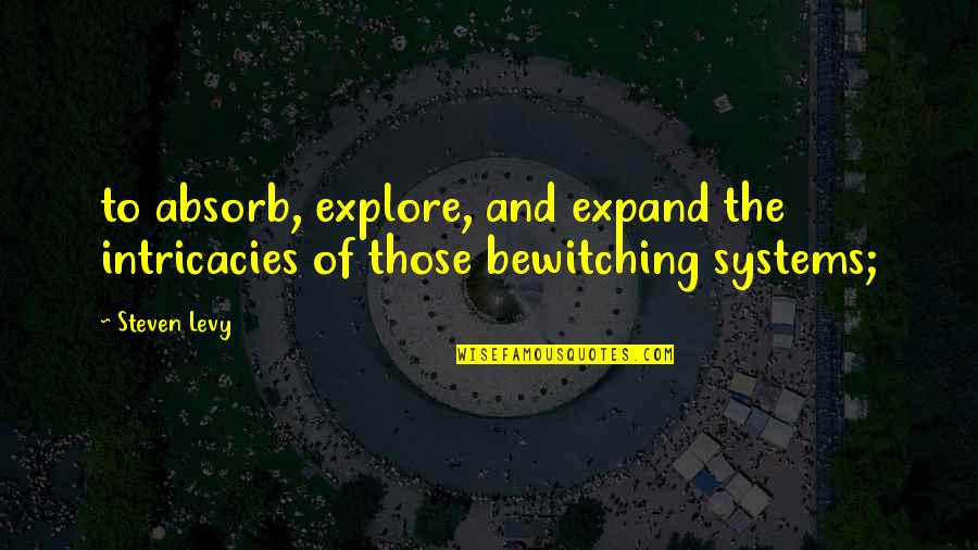 Intricacies Quotes By Steven Levy: to absorb, explore, and expand the intricacies of
