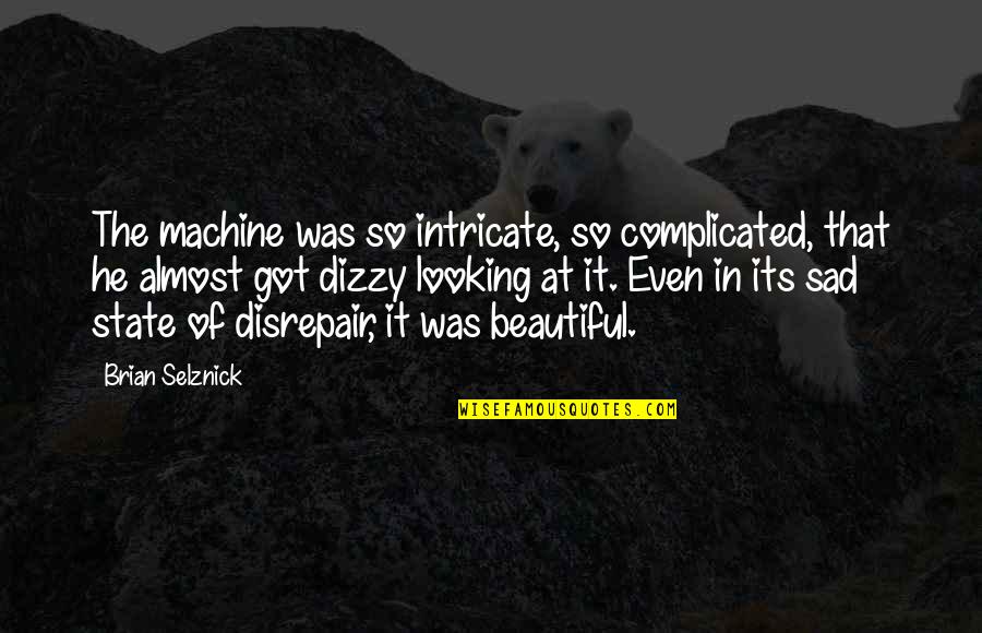 Intricate Beauty Quotes By Brian Selznick: The machine was so intricate, so complicated, that