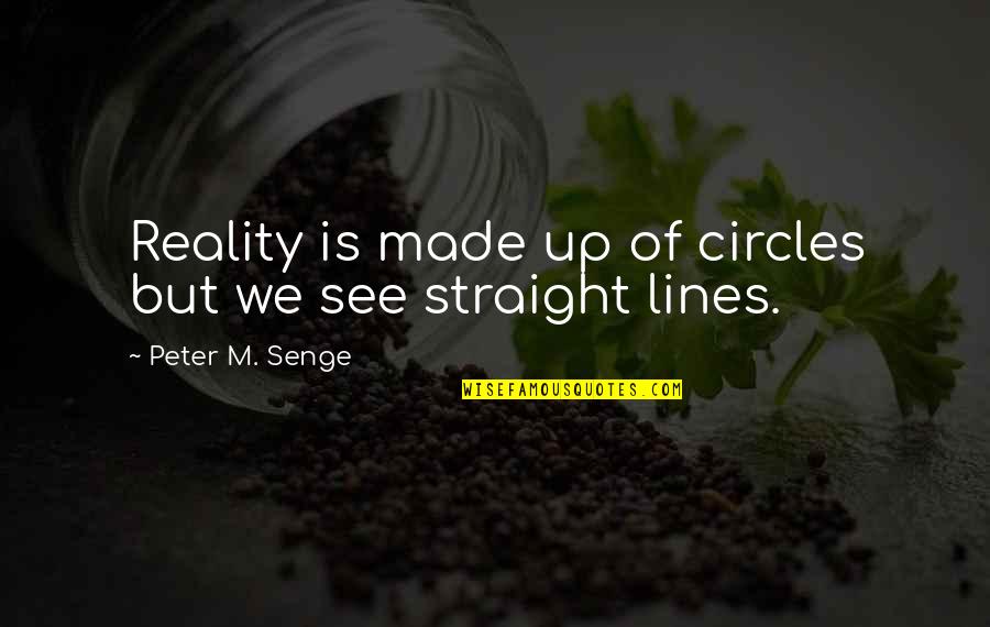 Intricate Coloring Quotes By Peter M. Senge: Reality is made up of circles but we