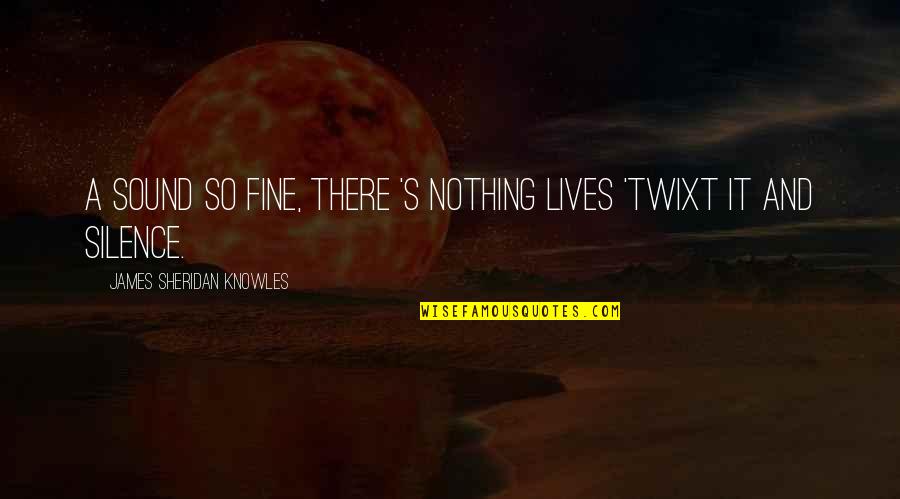 Intriguers Quotes By James Sheridan Knowles: A sound so fine, there 's nothing lives
