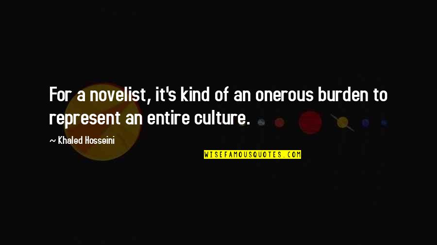 Introduce Block Quote Quotes By Khaled Hosseini: For a novelist, it's kind of an onerous